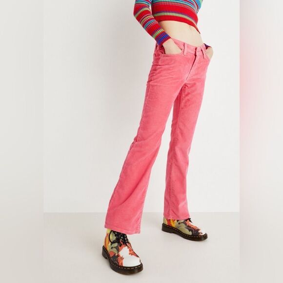 NWT Levi's SUPERLOW BOOT - Bootcut flare corduroy jeans low rise in light pink - Picture 1 of 15
